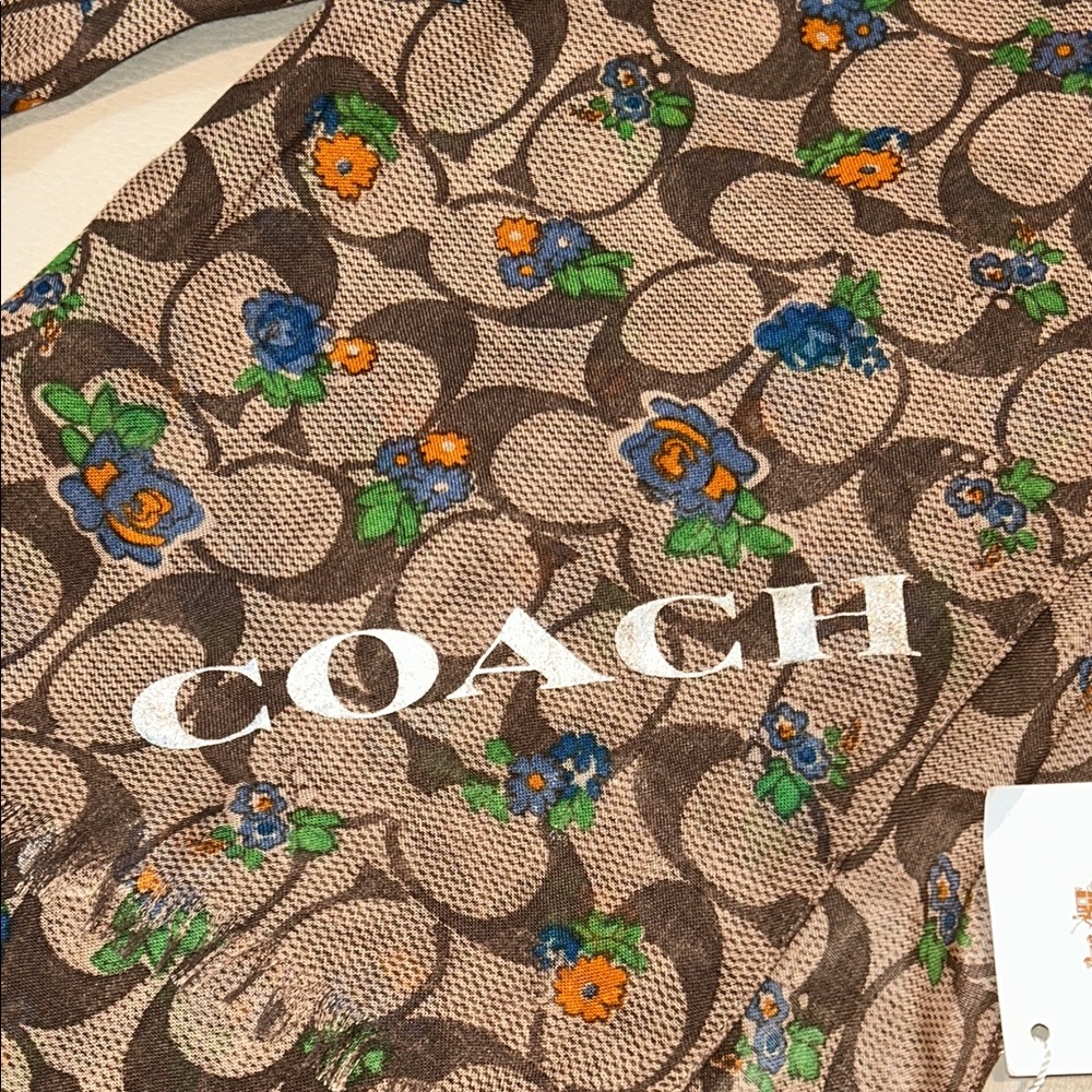 Coach Signature Floral Badlands Oblong Scarf, NWT - Picture 3 of 8
